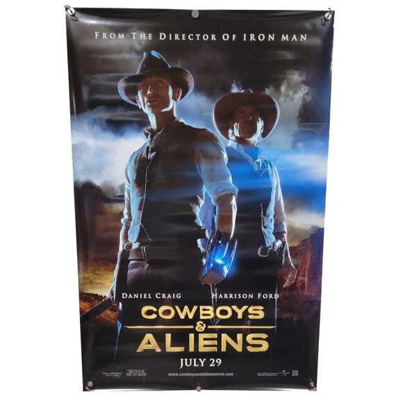 Cowboys & Aliens Movie Poster Original 2 Sided 27x40 Daniel Craig Harrison Ford - Picture 1 of 9